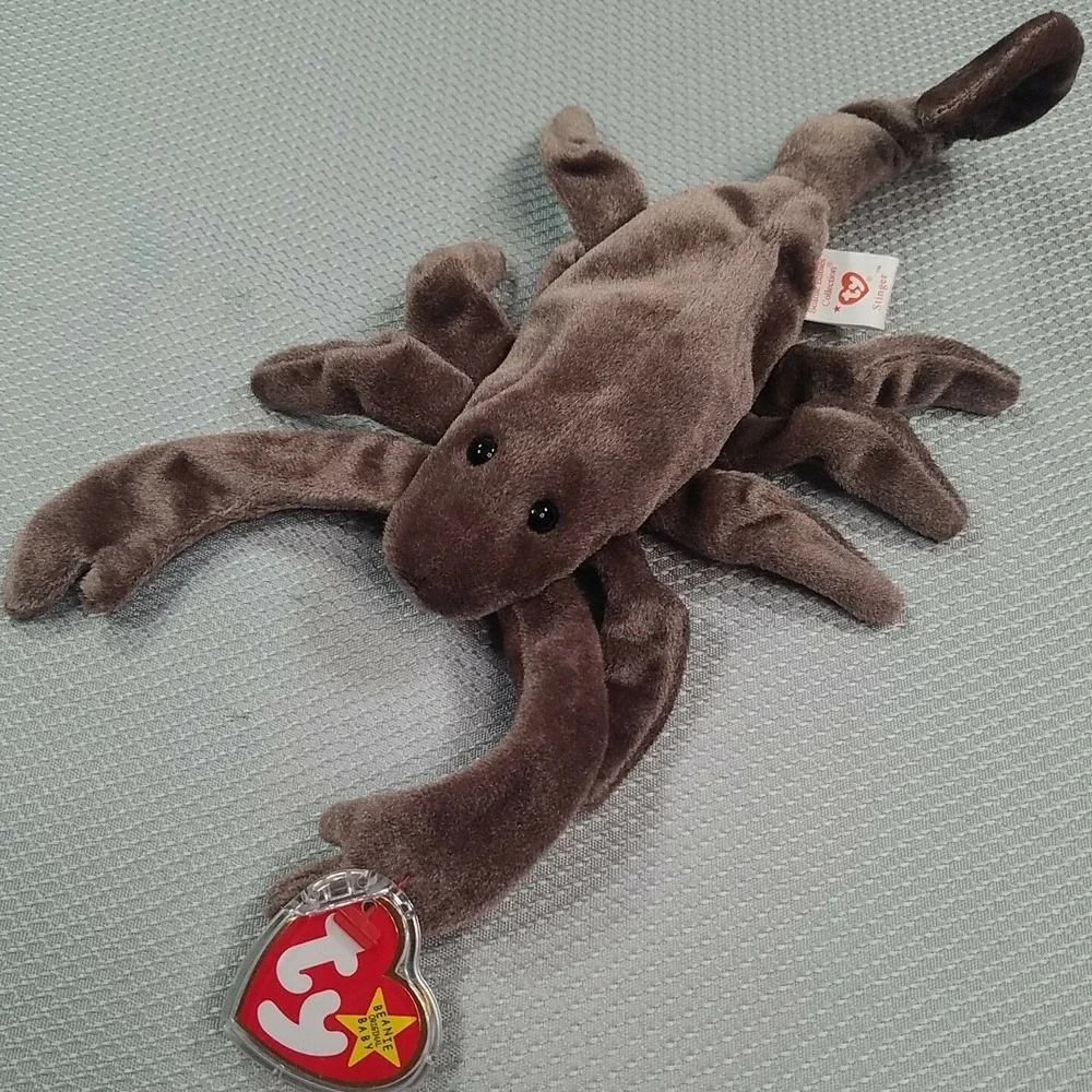 Beanie Baby Stinger P.E. Pellets - space before !- Tush Tag 1998 Swing Tag‎ 1997